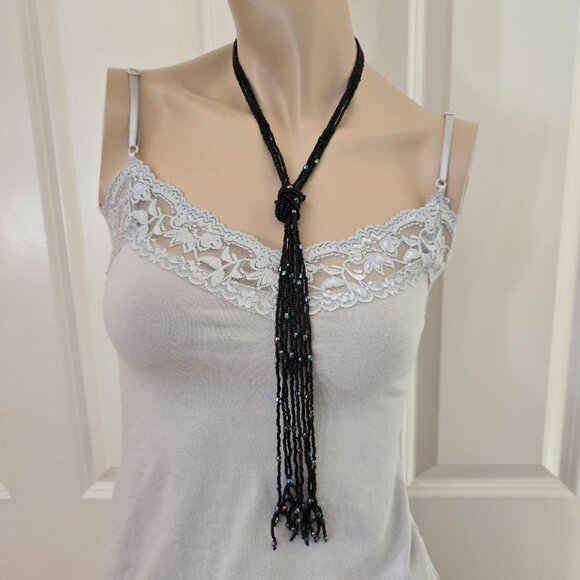 Multi-strand Beaded Convertible Necklace 44" - Picture 2 of 10